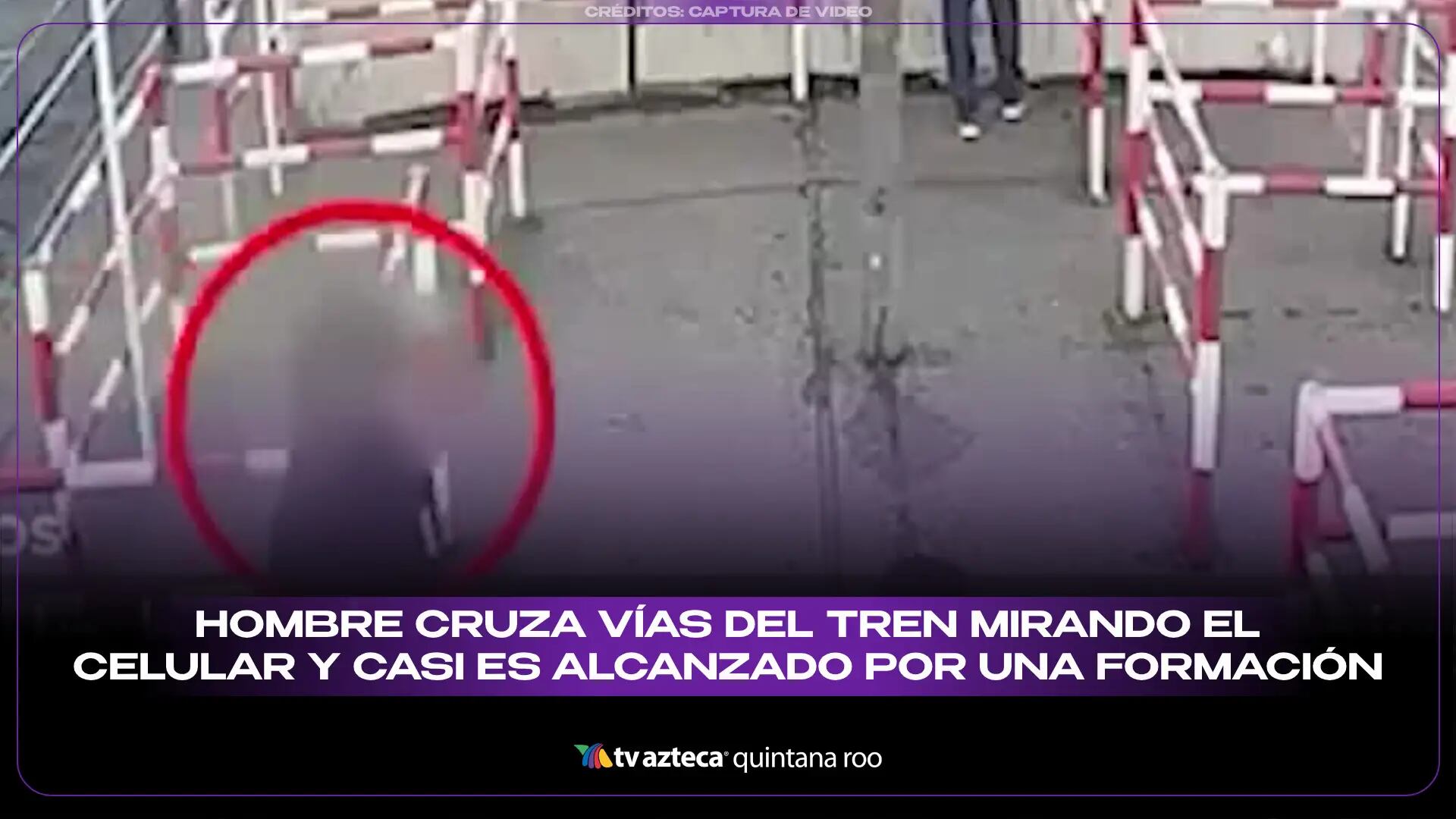 Hombre cruza vías del tren mirando el celular y casi es alcanzado por una formación