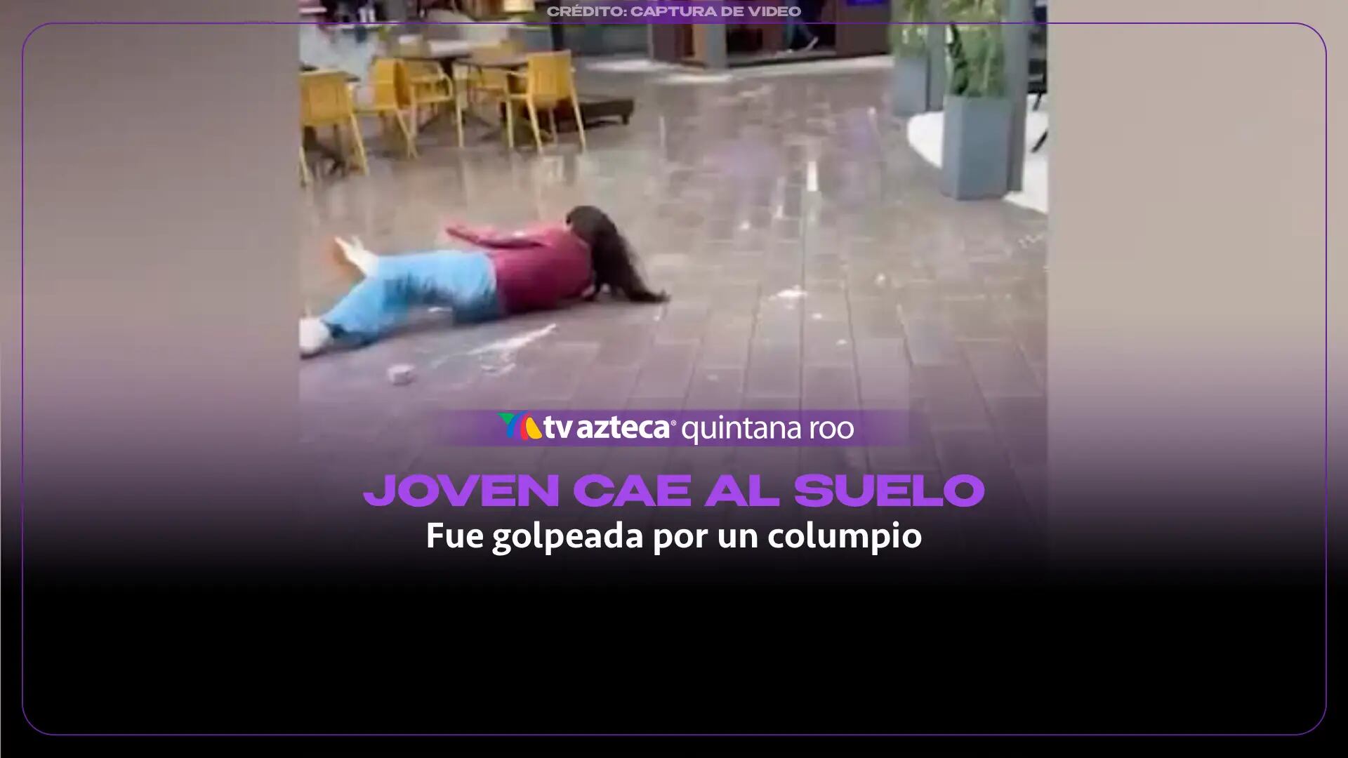Joven es golpeada por un columpio en centro comercial de México y cae al suelo