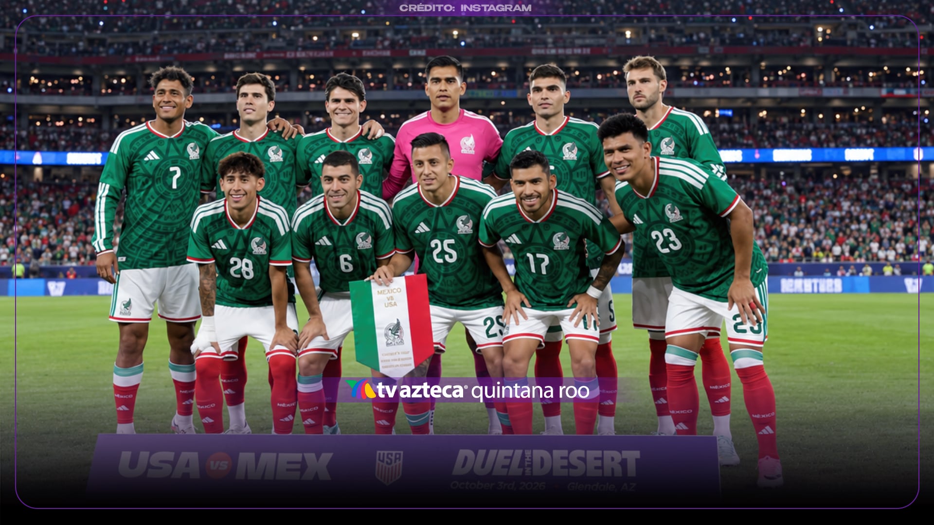 Alineación de la Selección Mexicana ante Estados Unidos.