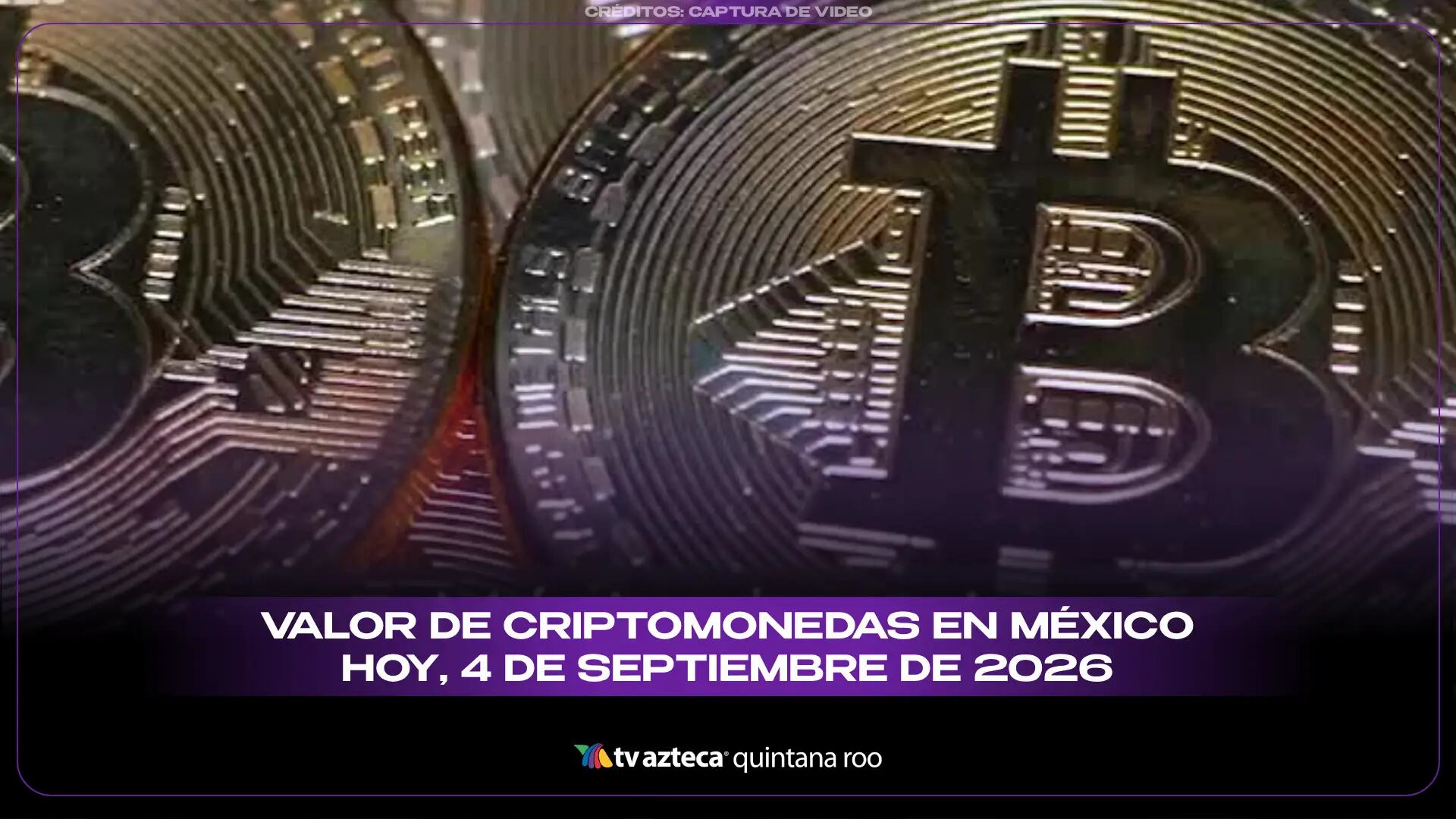 Valor de criptomonedas en México hoy, viernes 4 de septiembre de 2026