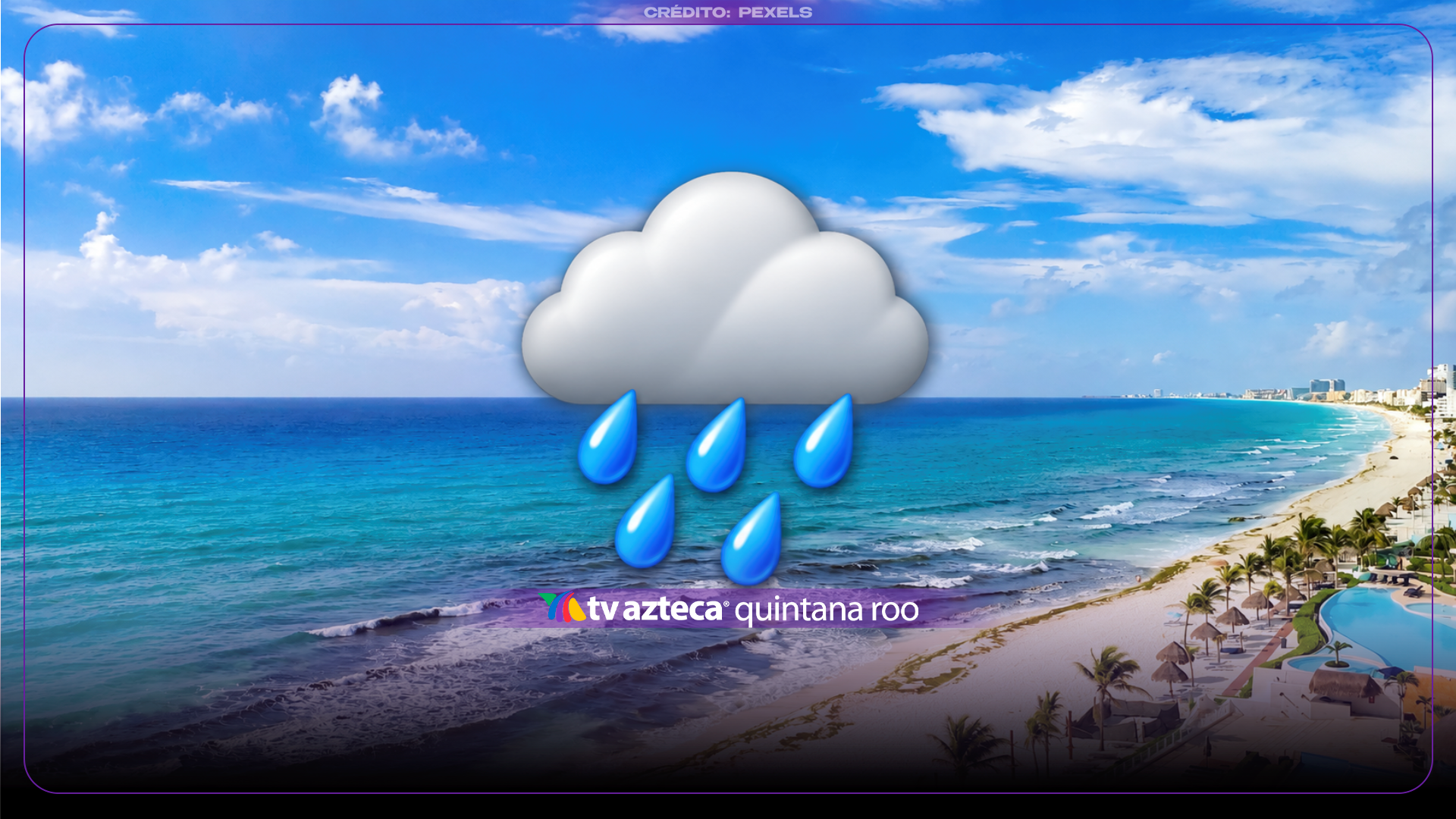 Se contempla cielo medio nublado a nublado para la península de Yucatán, con posibilidad de chubascos y lluvias fuertes en la costa y el sur de Quintana Roo, acompañadas de descargas eléctricas.