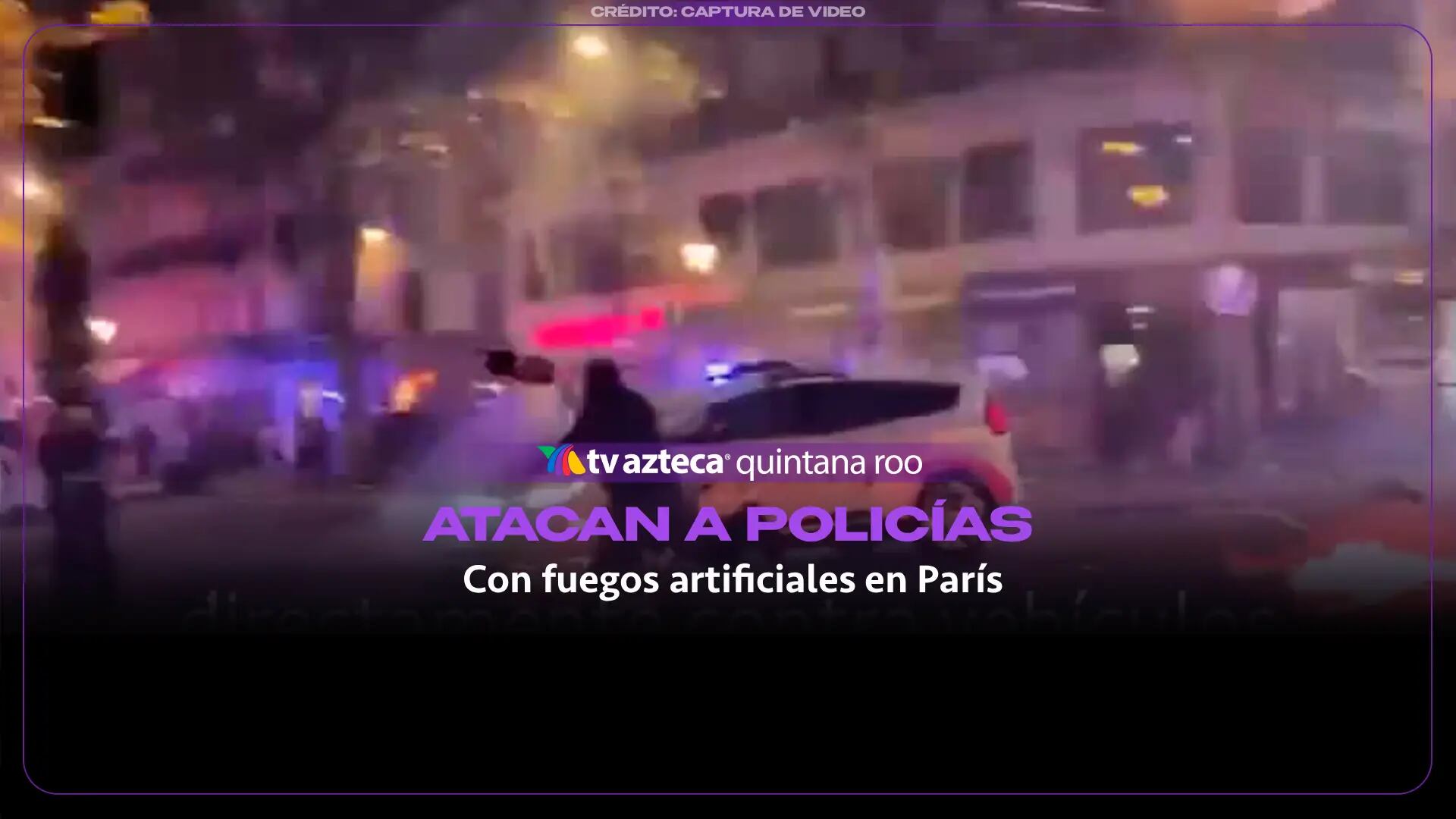 VIDEO: Atacan a policías con fuegos artificiales cerca de la Plaza de la República en París