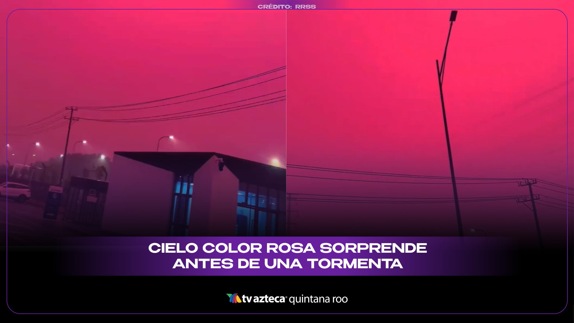 VIDEO | ¡El cielo se tiñó de rosa! Espectacular fenómeno sorprende antes de una tormenta