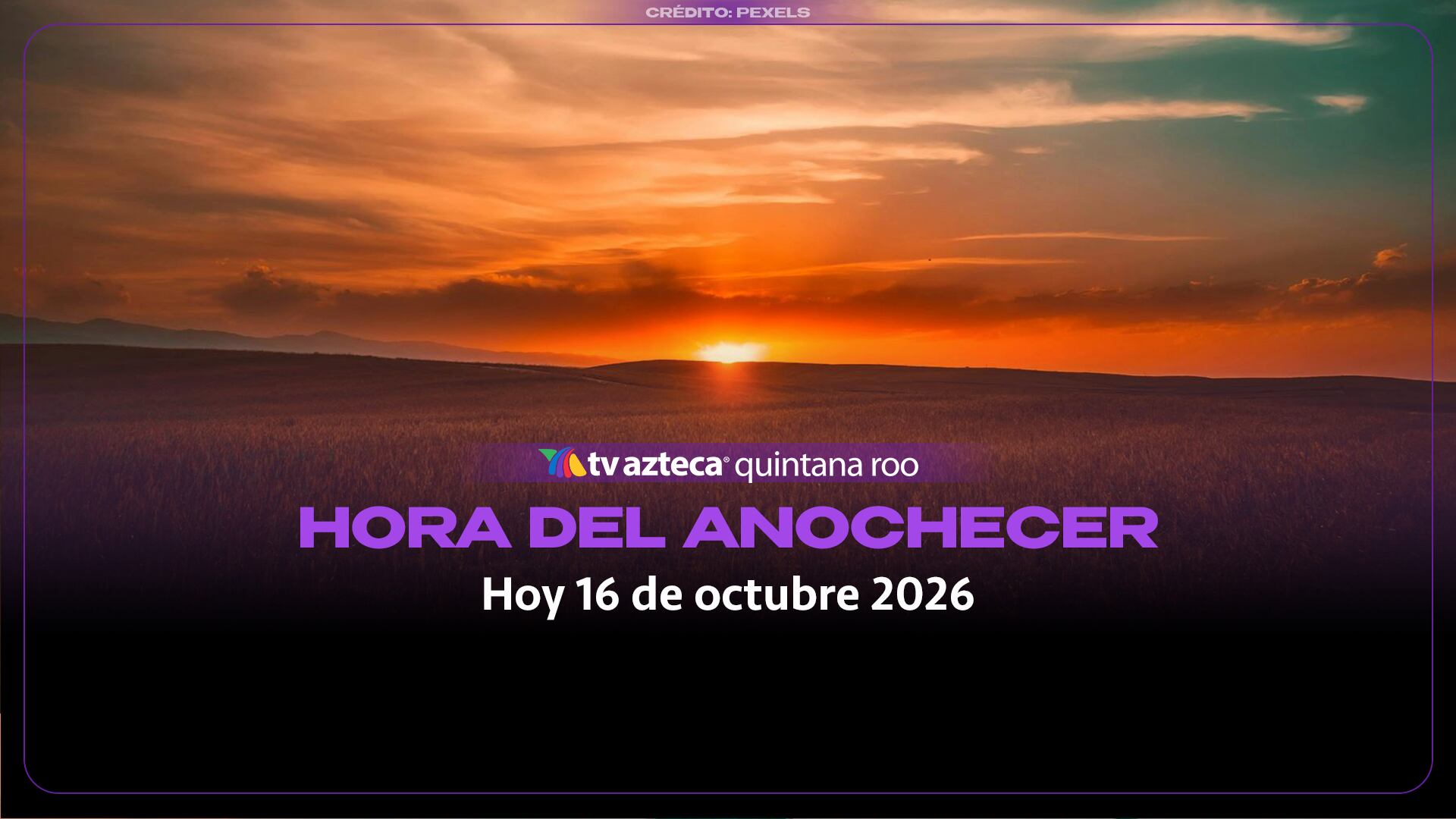¿A qué hora anochece hoy 16 de octubre de 2026?