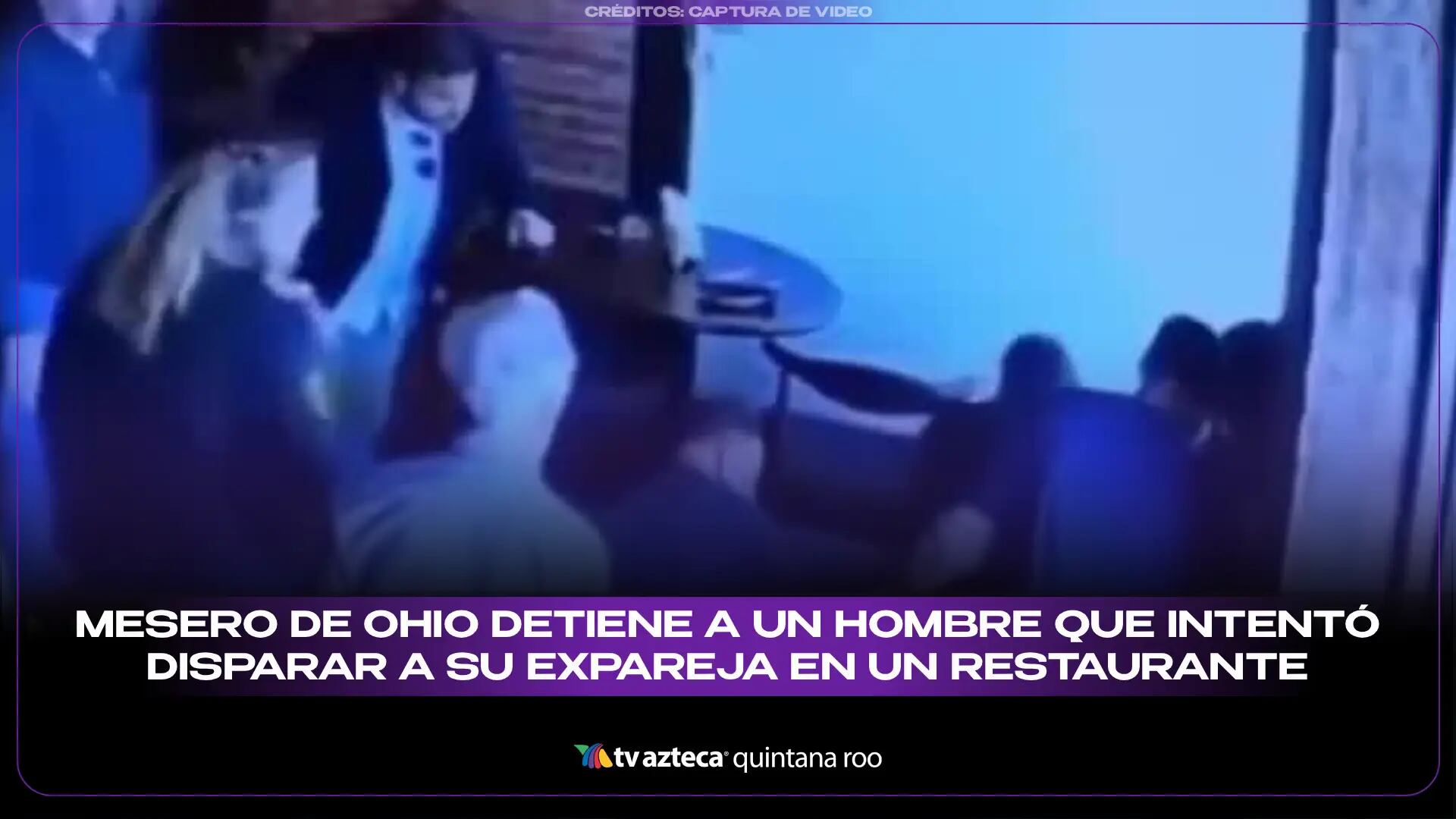 Mesero de Ohio detiene a un hombre que intentó disparar a su expareja en un restaurante
