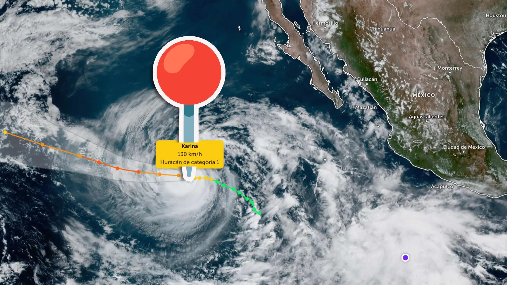 ¿Impactará a México? Huracán Karina ya es categoría 1; trayectoria EN VIVO y ubicación HOY, 30 de agosto
