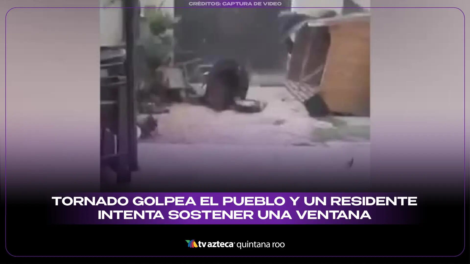 Tornado golpea el pueblo de Pomas en Francia y un residente intenta sostener una ventana ante la fuerza del viento
