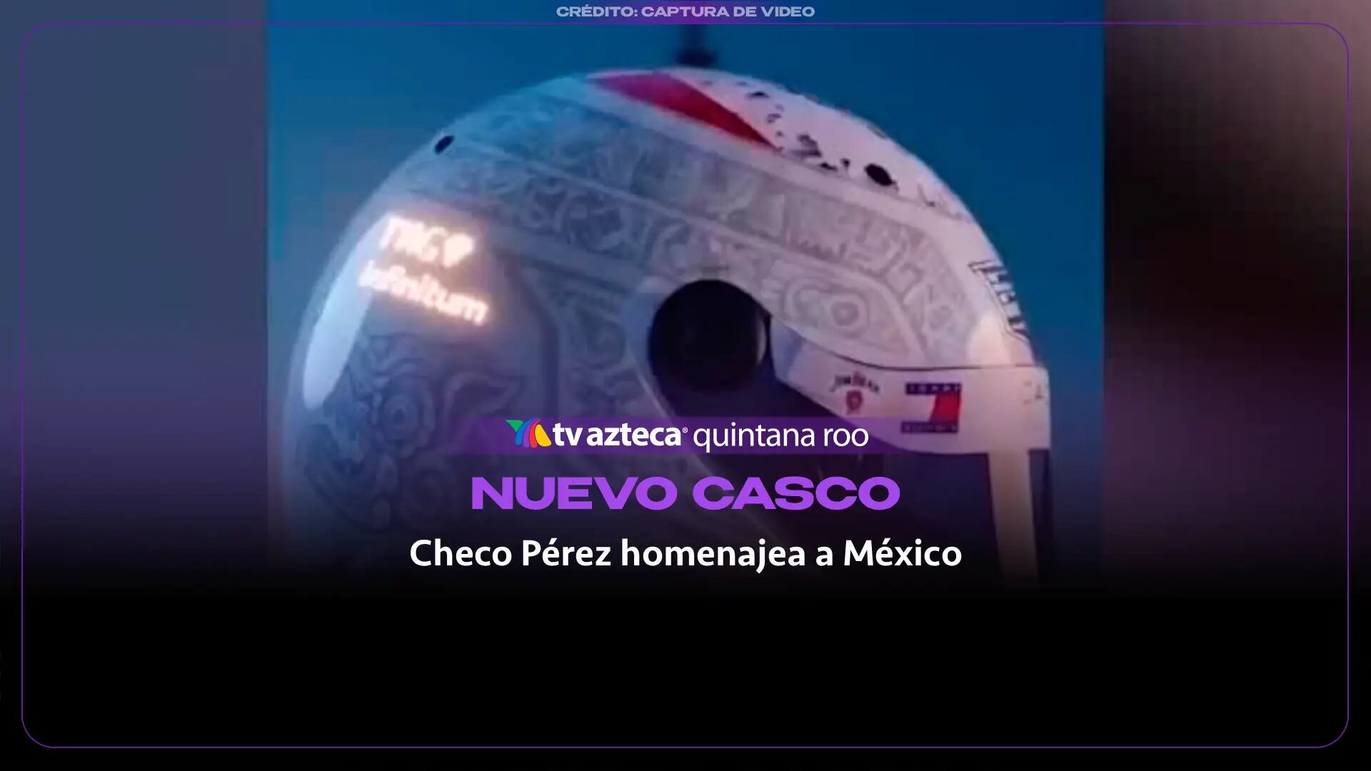 Revelan nuevo casco de Checo Pérez y el piloto homenajea a México