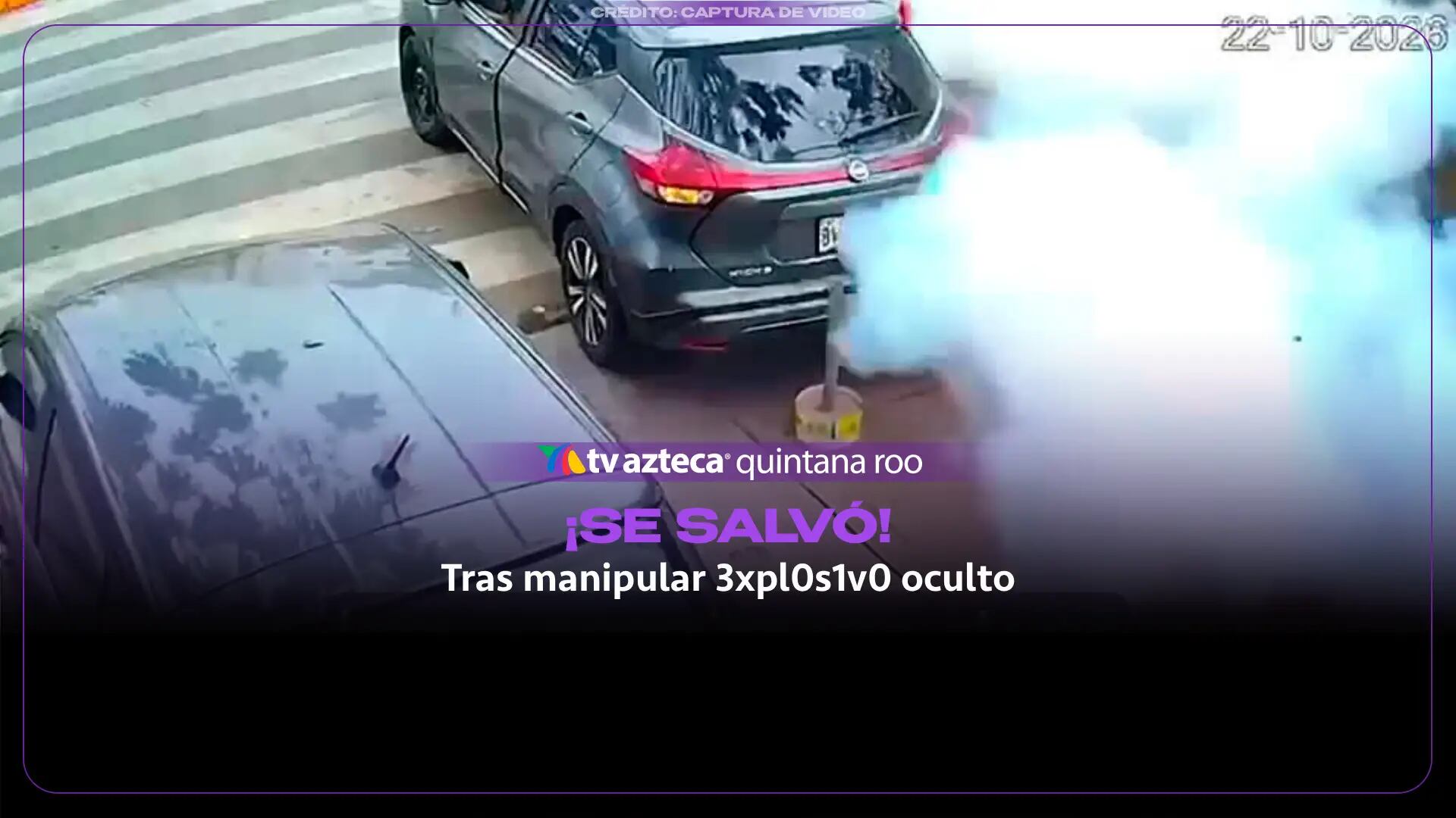 Trabajadora de limpieza se salva de milagro tras manipular un explosivo oculto en un jardín