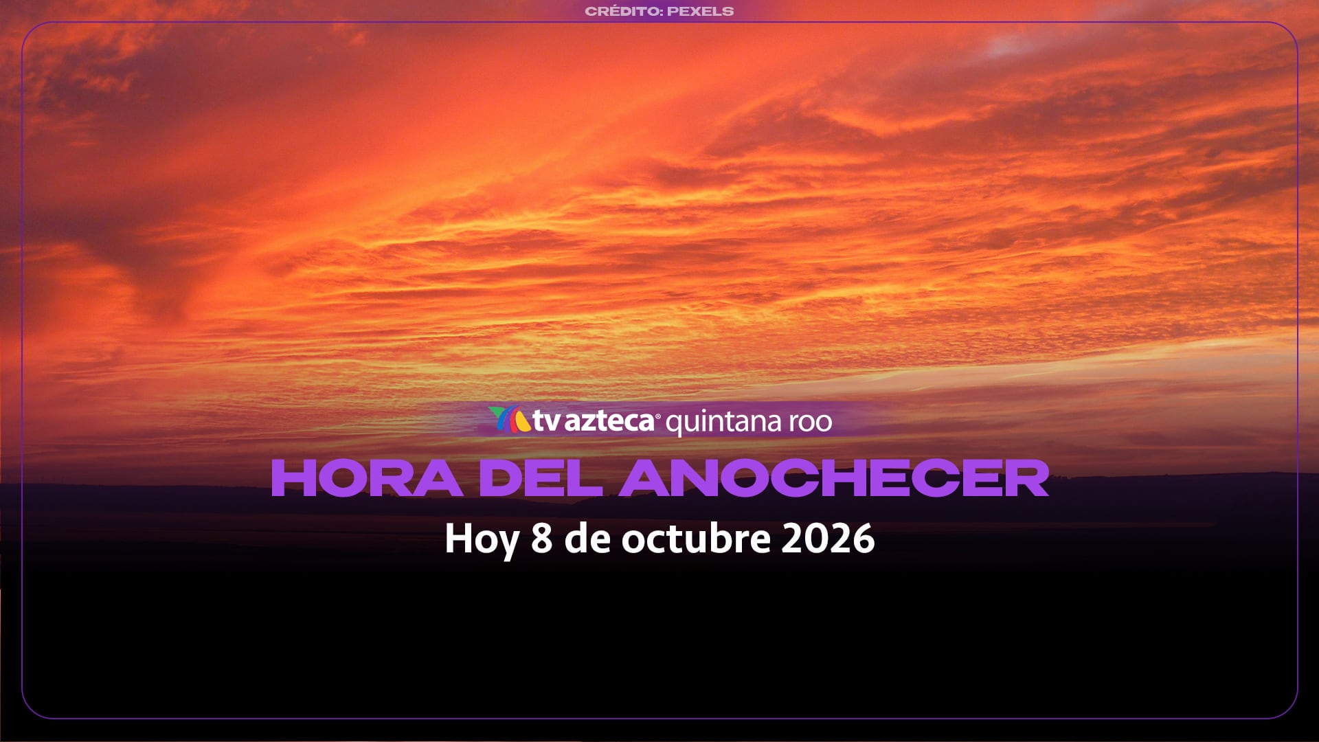 ¿A qué hora anochece hoy 8 de octubre de 2026? 